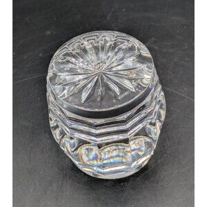 Vintage William Yeoward Clear Lead Crystal Paperweight Barrel Shaped 2.75"